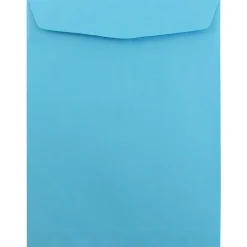 Discount JAM Paper Open End Catalog Envelope, 9" x 12", Blue, 100/Box (80386)
