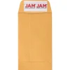 Clearance JAM Paper Peel & Seal Closure, Coin Envelopes, Brown Kraft Manila, 2.5" x 4.25", 100/Box (400238460D)