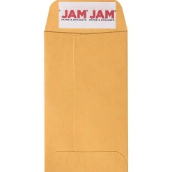 Clearance JAM Paper Peel & Seal Closure, Coin Envelopes, Brown Kraft Manila, 2.5" x 4.25", 100/Box (400238460D)