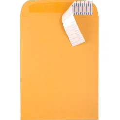 Clearance JAM Paper Peel & Seal Kraft Open End Catalog Envelope, 9 1/2" x 12 1/2", Brown, 500/Pack (13034232C)