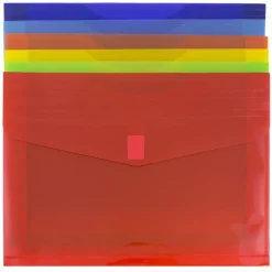 Clearance JAM Paper ® Plastic Envelopes with Hook & Loop Closure, Letter Size, Assorted Colors, 6/Pack (218V2OLIPRYS)