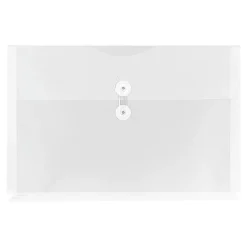Online JAM Paper Plastic Envelopes with Button and String Tie Closure, Legal Size, Clear, 12/Pack (219B1CL)