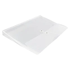 Online JAM Paper Plastic Envelopes with Button and String Tie Closure, Legal Size, Clear, 12/Pack (219B1CL)