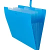 File Folders|JAM Paper Plastic File Folder with Snap Closure, 5 Pocket, 9"W x 11.5"H, Blue (FF39783BU)