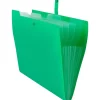 File Folders|JAM Paper Plastic File Folder with Snap Closure, 5 Pocket, 9"W x 11.5", Green (FF39783GR)