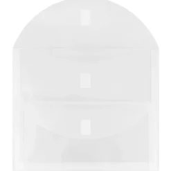 Outlet JAM Paper Plastic Multi-Pocket Envelopes with Hook & Loop, 2 Pockets, Letter Booklet, 9.5 x 11.5, Clear, 12/Pack (B35218)