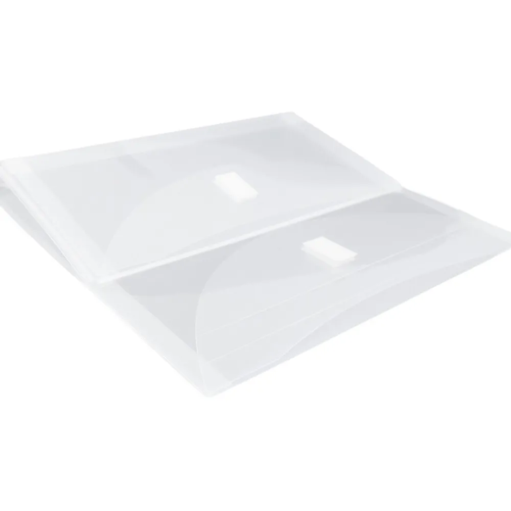 Outlet JAM Paper Plastic Multi-Pocket Envelopes with Hook & Loop, 2 Pockets, Letter Booklet, 9.5 x 11.5, Clear, 12/Pack (B35218)