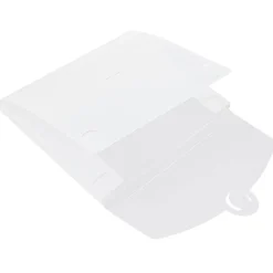 Plastic Portfolio Case with Circular Tuck Flap Closure, Clear Frost, 24/Carton (3788B)<JAM Paper New