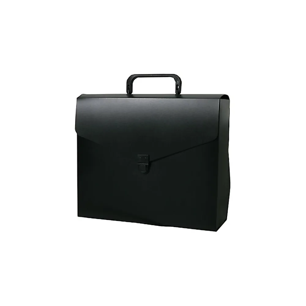 ® Plastic Portfolio File Carry Case with Handles, 10 x 12 x 4, Black, Sold Individually (7206027)<JAM Paper Hot