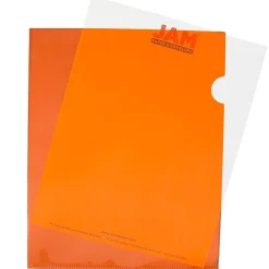 Sheet Protectors|JAM Paper ® Plastic Sleeves, 9" x 12", Orange, 12/Pack (226330937)