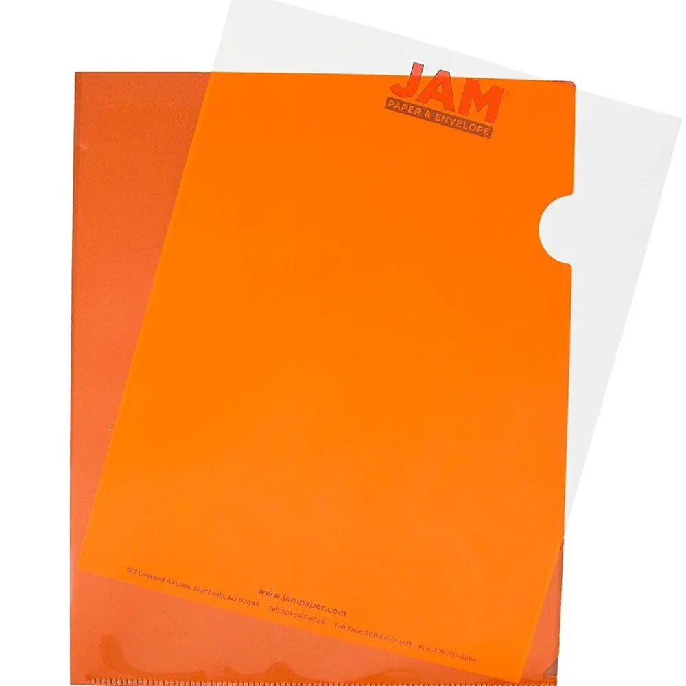 Sheet Protectors|JAM Paper ® Plastic Sleeves, 9" x 12", Orange, 12/Pack (226330937)