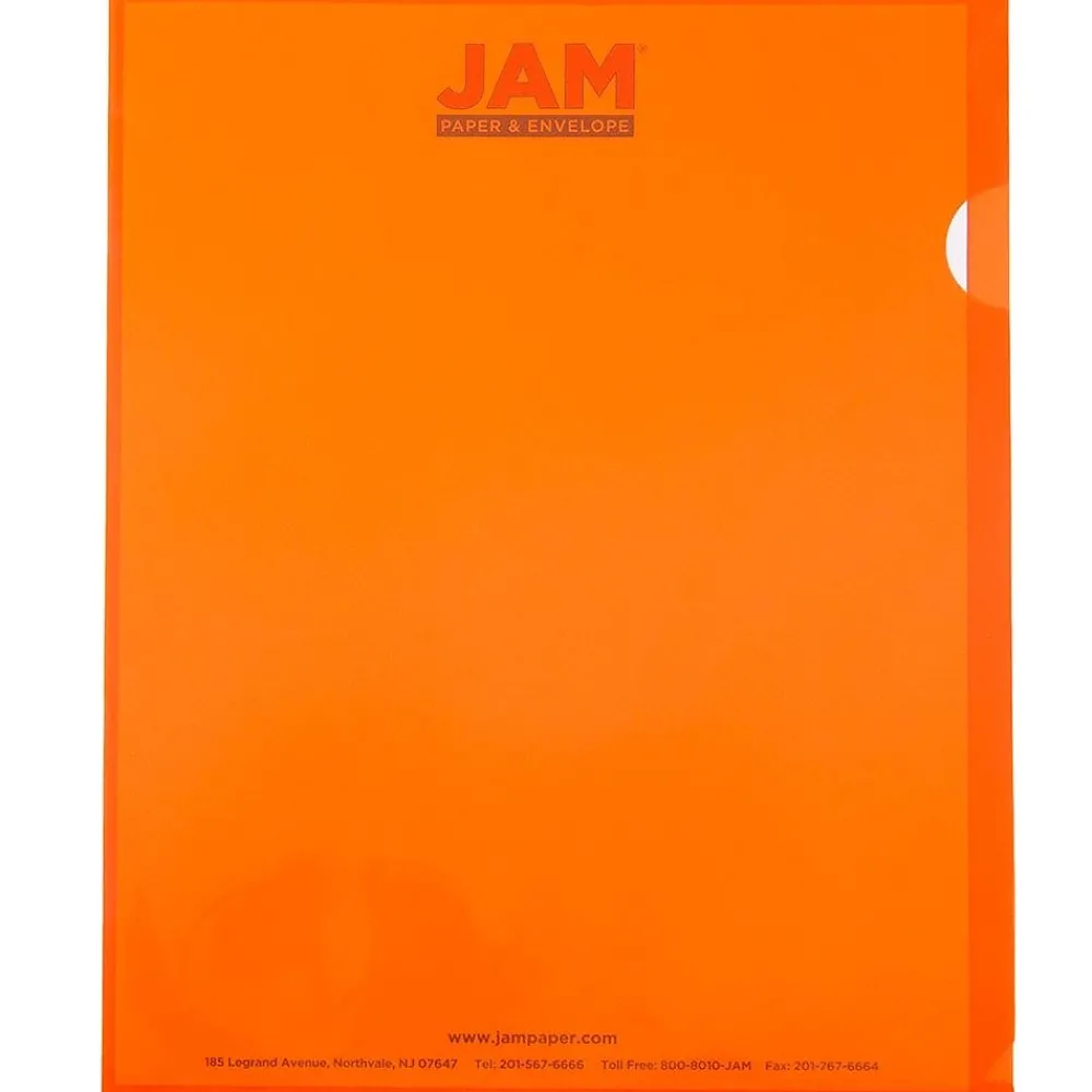 Sheet Protectors|JAM Paper ® Plastic Sleeves, 9" x 12", Orange, 12/Pack (226330937)