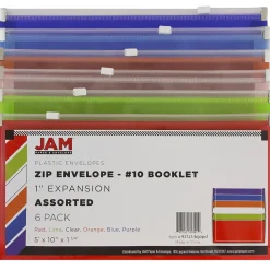 Sale JAM Paper Plastic Zip #10 Business Envelopes, 5