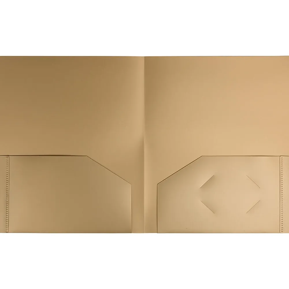 Pocket Folders|JAM Paper 2-Pocket Heavy Duty Plastic Folders, , 108/Pack (383Hgob) Gold