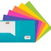 Pocket Folders|JAM Paper 2-Pocket Plastic Folders, Multicolored, Assorted Fashion, 12/Pack (383HFASSRTA)