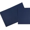 Pocket Folders|JAM Paper 2-Pocket Textured Linen Business Folders, Navy Blue, 50/Box (386LNAC)