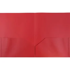 Pocket Folders|JAM Paper POP 2-Pocket Plastic Presentation Folder, Red, 6/Pack (382EREDD)