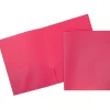 Pocket Folders|JAM Paper POP 2-Pocket Plastic Folders, Fuchsia Hot Pink, 6/Pack (382Efud)