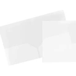 Pocket Folders|JAM Paper POP 2-Pocket Plastic Presentation Folder, Clear, 6/Pack (382ECLDD)