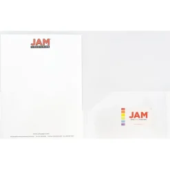 Pocket Folders|JAM Paper POP 2-Pocket Plastic Presentation Folder, Clear, 6/Pack (382ECLDD)