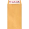 Clearance JAM Paper Self Seal #5 1/2 Coin Business Envelopes, 3 1/8" x 5 1/2", Brown Kraft Manila, 100/Pack (400238462D)
