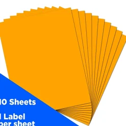 Sale JAM Paper Shipping Labels, 8 1/2" x 11", , 1 Label/Sheet, 10 Labels/Pack (337628613) Neon Orange