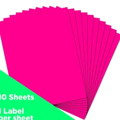 New JAM Paper Shipping Labels, 8 1/2" x 11", , 1 Label/Sheet, 10 Labels/Pack (337628614) Neon Pink