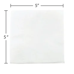 JAM Paper Small Beverage Napkins, 2-Ply, White, 600/Box (5255620731b)