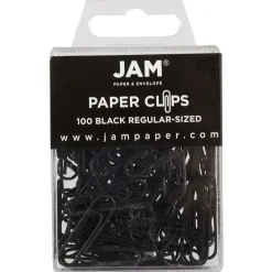 Clips & Fasteners|JAM Paper Small Paper Clips, , 3 Packs of 100 (2183750B) Black