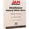 Card Stock*JAM Paper Strathmore 130 lb. Cardstock Paper, 8.5" x 11", Natural White, 25 Sheets/Pack (1196724)