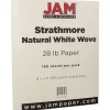 Resume Paper*JAM Paper ® Strathmore 28lb Paper, 8.5 x 11, Natural White Wove, 100 Sheets/Pack (194889)