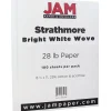 Resume Paper*JAM Paper ® Strathmore 28lb Paper, 8.5 x 11, Bright White Wove, 100 Sheets/Pack (300230)