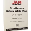 Resume Paper*JAM Paper Strathmore 24lb Paper, 8.5 x 11, Natural White Wove, 100 Sheets/Pack (300033)