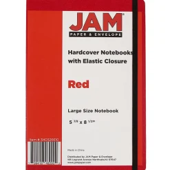 Notebooks|JAM Paper 1-Subject Pocket Notebook, 5.875" x 8.5", Narrow Ruled, 100 Sheets, Red (340526610)