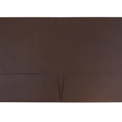 Pocket Folders|JAM Paper Two-Pocket Textured Linen Business Folders, Chocolate Brown, 50/Box(386LBRC)