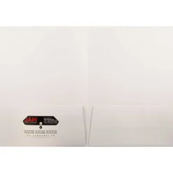 Pocket Folders|JAM Paper Two-Pocket Textured Linen Business Folders, , 6/Pack (95448D) White