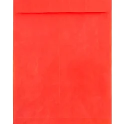 Clearance JAM Paper Tyvek Open End Open End #13 Catalog Envelope, 10" x 13", Red, 10/Pack (V021383B)