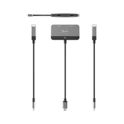 j5create 0.66' USB-C to Dual HDMI Display Adapter, Space Gray/Black (JCA465)