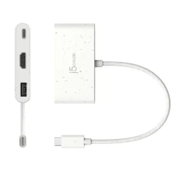 j5create Eco-Friendly 3-Port USB-C Hub, White (JCA379EW)