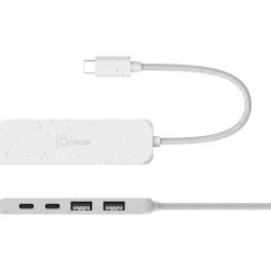 j5create Eco-Friendly 4-Port USB-C Hub, Pure White (JCH342EW)