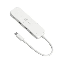 j5create Eco-Friendly 4-Port USB Type-C Hub, Pure White (JCH345EW)