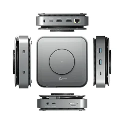 j5create 11-Port USB Type-C Dock Dual 4K HDMI Hub, Space Gray (JCD3199)