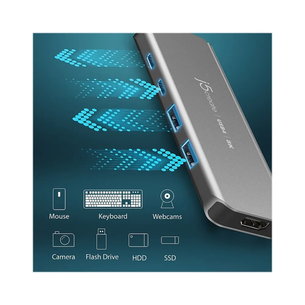 j5create 5-Port USB-C Hub, Space Gray (JCH453)