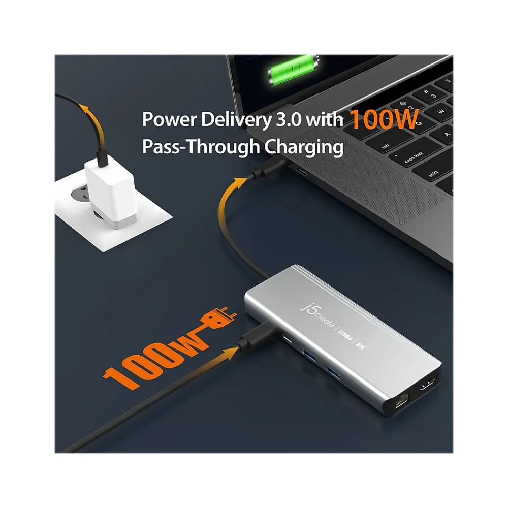 j5create 6-Port USB-C Hub, Space Gray (JCD403)