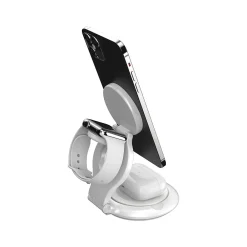 Qi2 3-in-1 Magnetic Wireless Foldable Charging Station, White (JUPW3415)<j5create Best