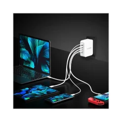 130W GaN USB-C 4-Port Charger for Laptops, Tablets, and Mobile Devices, White (JUP43130)<j5create