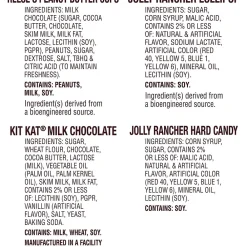 Hershey's JOLLY RANCHER, KIT KAT and REESE'S Assorted Flavored Snack Size, Candy Party Pack, 34.19 oz (HEC93942)