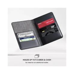 Loc8 RFID Faux Leather Passport Holder, Midnight Black (JTWMN)<JOURNEY