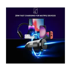 PULSE 20 USB-C Car Charger, Black (J20WCCBL)<JOURNEY Hot