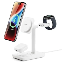 TRIO ULTRA 3-in-1 Fast Wireless Charging Station, White (JMSRT31WH)<JOURNEY Best